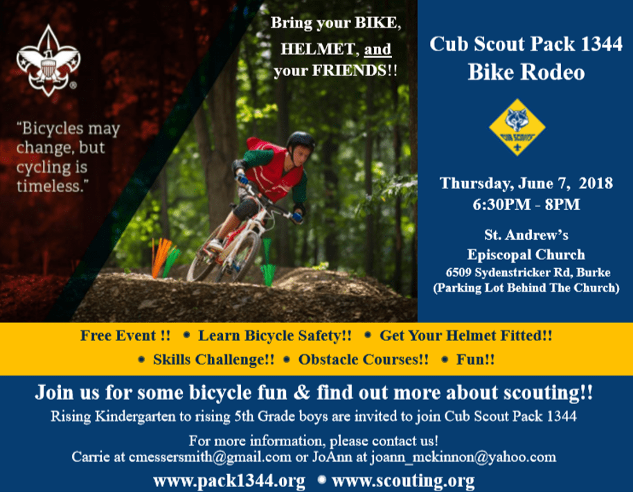 Bike Rodeo 2018 Cub Scouts Pack 1344Cub Scouts Pack 1344 Cherry Run