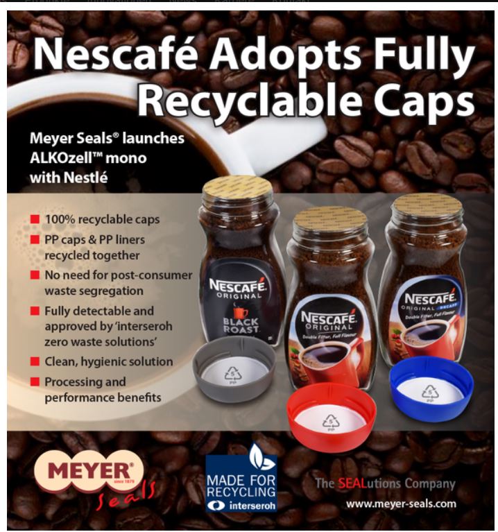 Nescafe adopts fully recyclable caps Packaging Connections