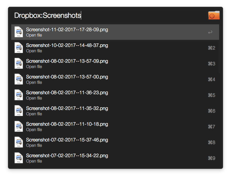 Recent files in Folder Packal