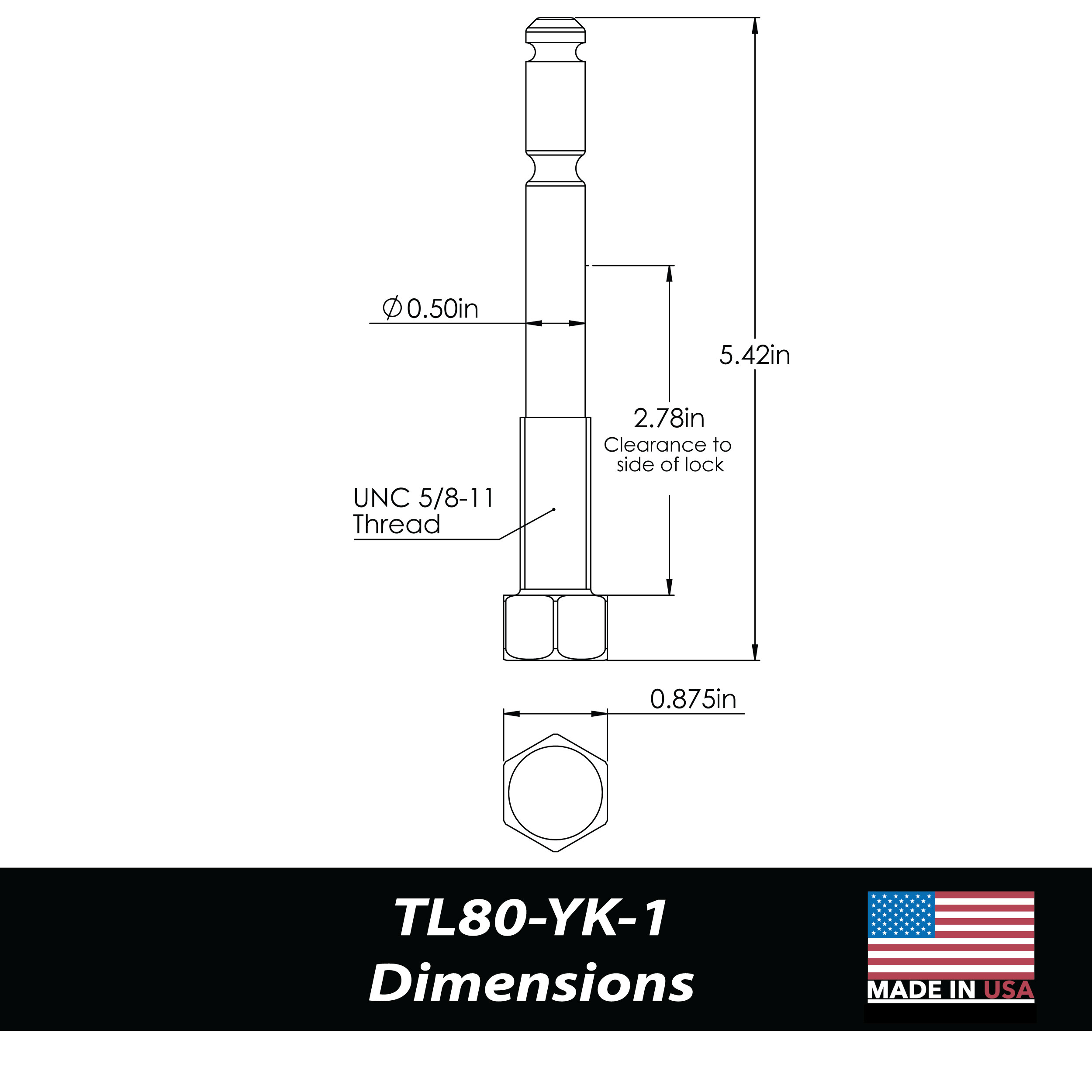 Stainless Steel Hitch Pin for Yakima Bike Racks PACLOCK