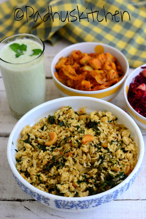 Keerai SadamKeerai Rice Recipe Padhuskitchen