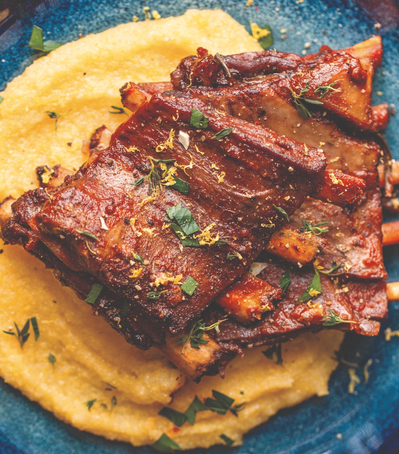 Red WineBraised Venison Short Ribs with Herb Gremolata