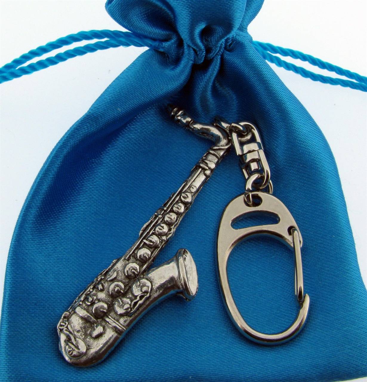 Saxophone Keyring high quality pewter gifts from Pageant Pewter
