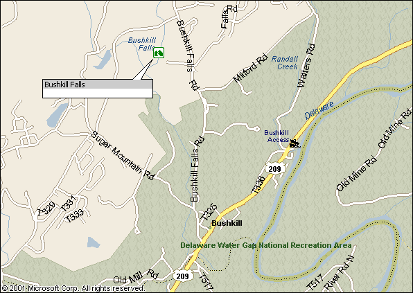 Map Of Bushkill Falls Pennsylvania Highways Bushkill Falls Directions
