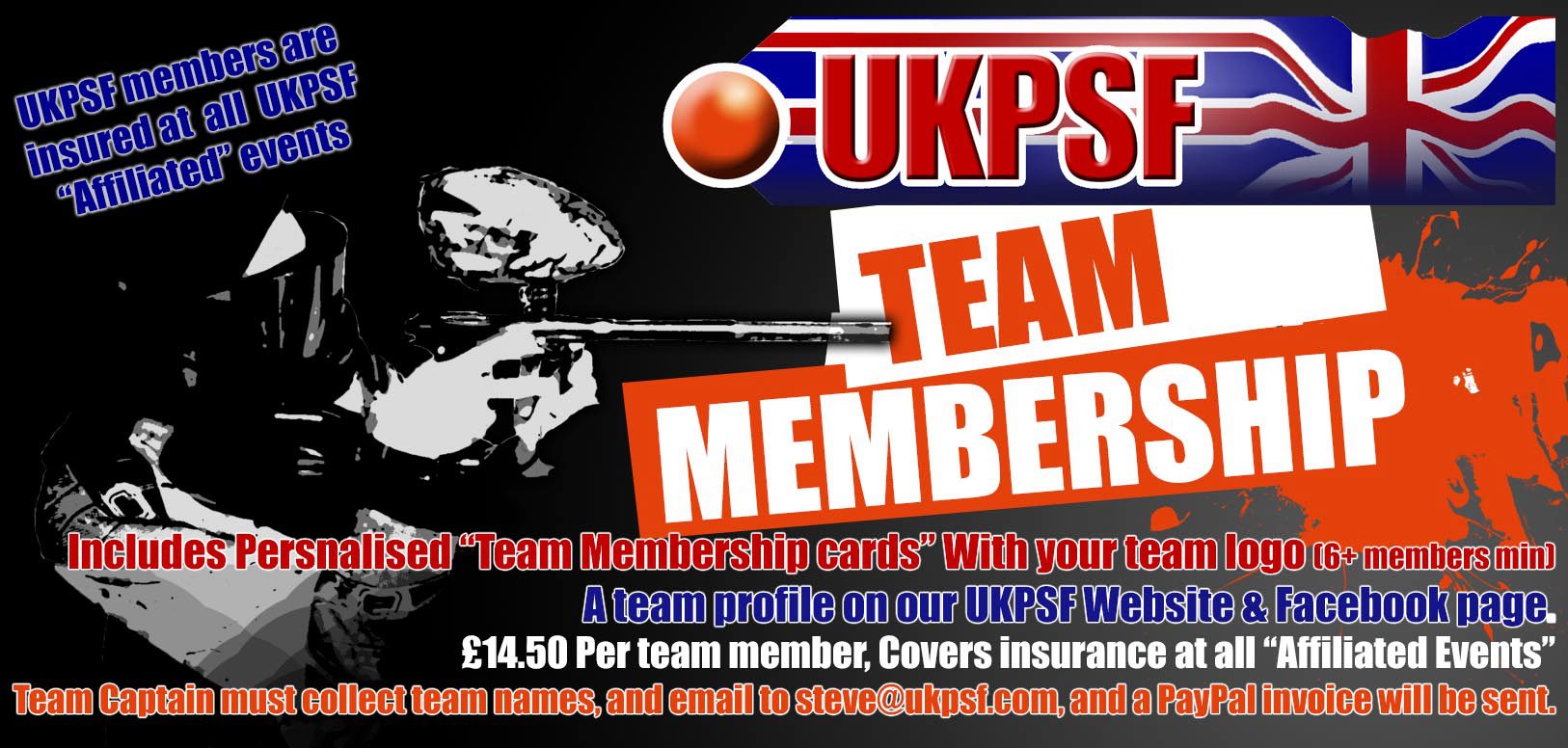 UKPSF Team Membership Paintball Scene