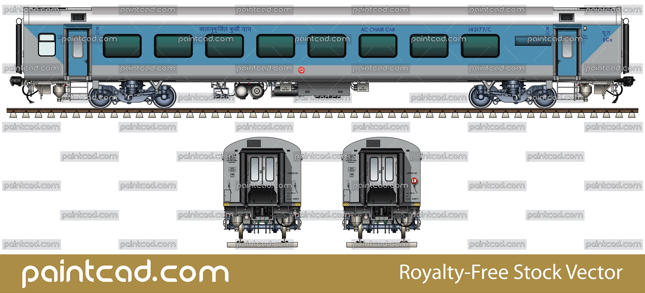 LHB AC chair car in livery of Shatabdi Express trains