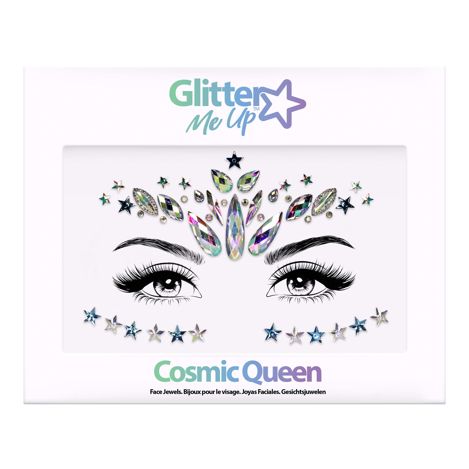 Get the out of this world sparkle with our cosmic queen face jewels!
