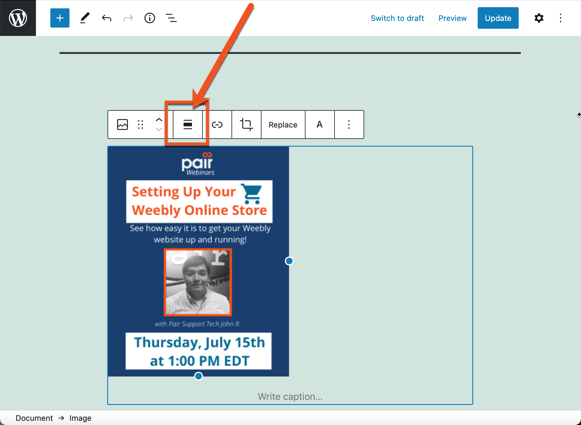 Block Editor How to Align Images in WordPress Knowledge Base Pair