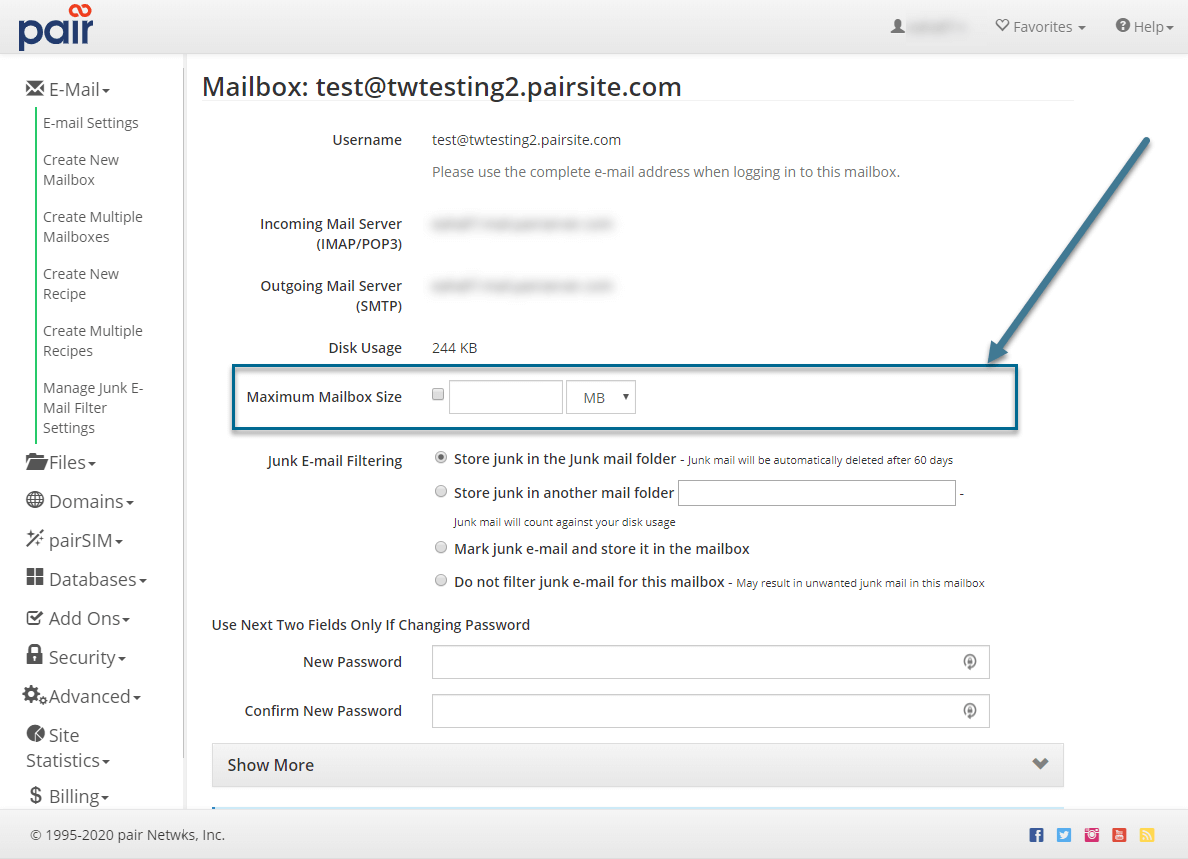 How to Limit Your Mailbox Size Knowledge Base Pair Networks