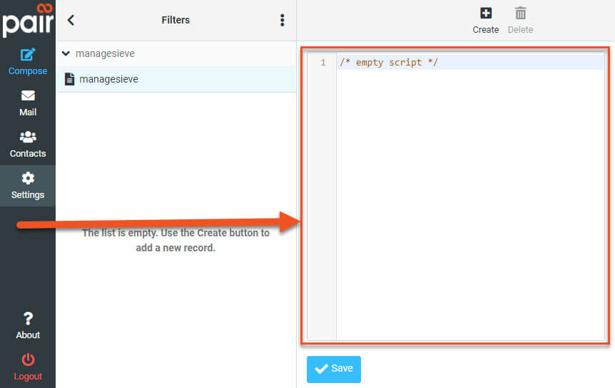 How to Add Sieve Filtering Code in RoundCube (Advanced) Pair Knowledge Base