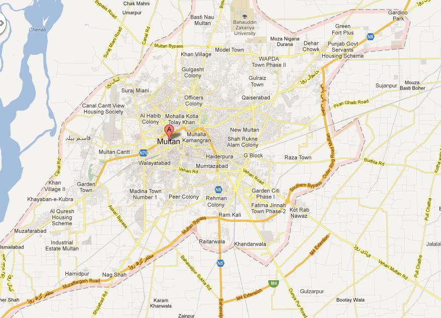 Multan City Map Paki Mag