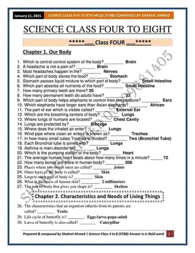 Helpful Science MCQS For General and job Tests in PDF PAK MCQS PK