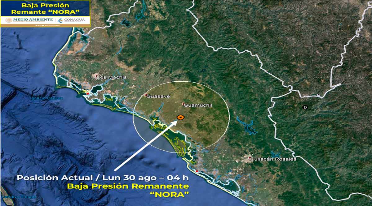 Se debilita “Nora” a baja presión remanente