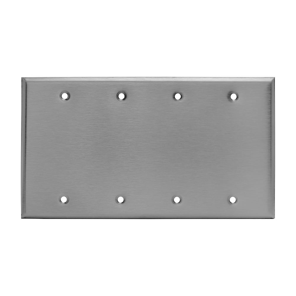 Enerlites 7704 Stainless Steel Blank Wall Plate Cover 4 Gang