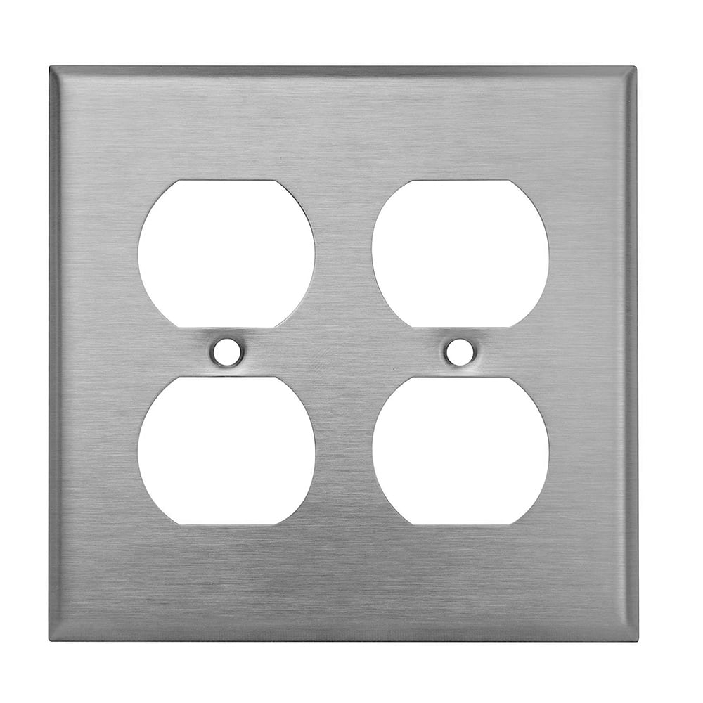Enerlites 7722 Stainless Steel Duplex Outlet Wall Plate Cover 2