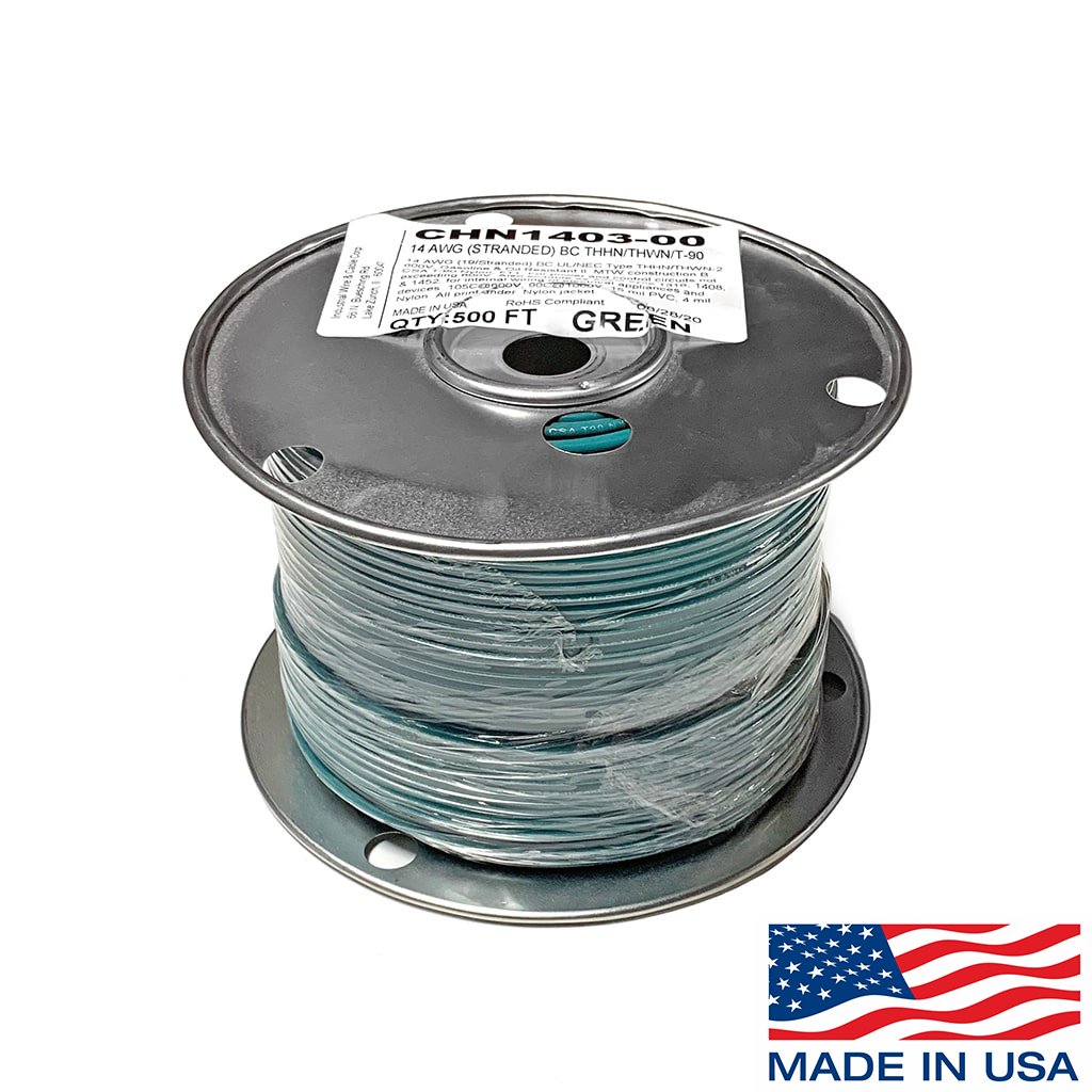14 AWG Copper Stranded Wire 500' FT Roll THHN / THWN 600