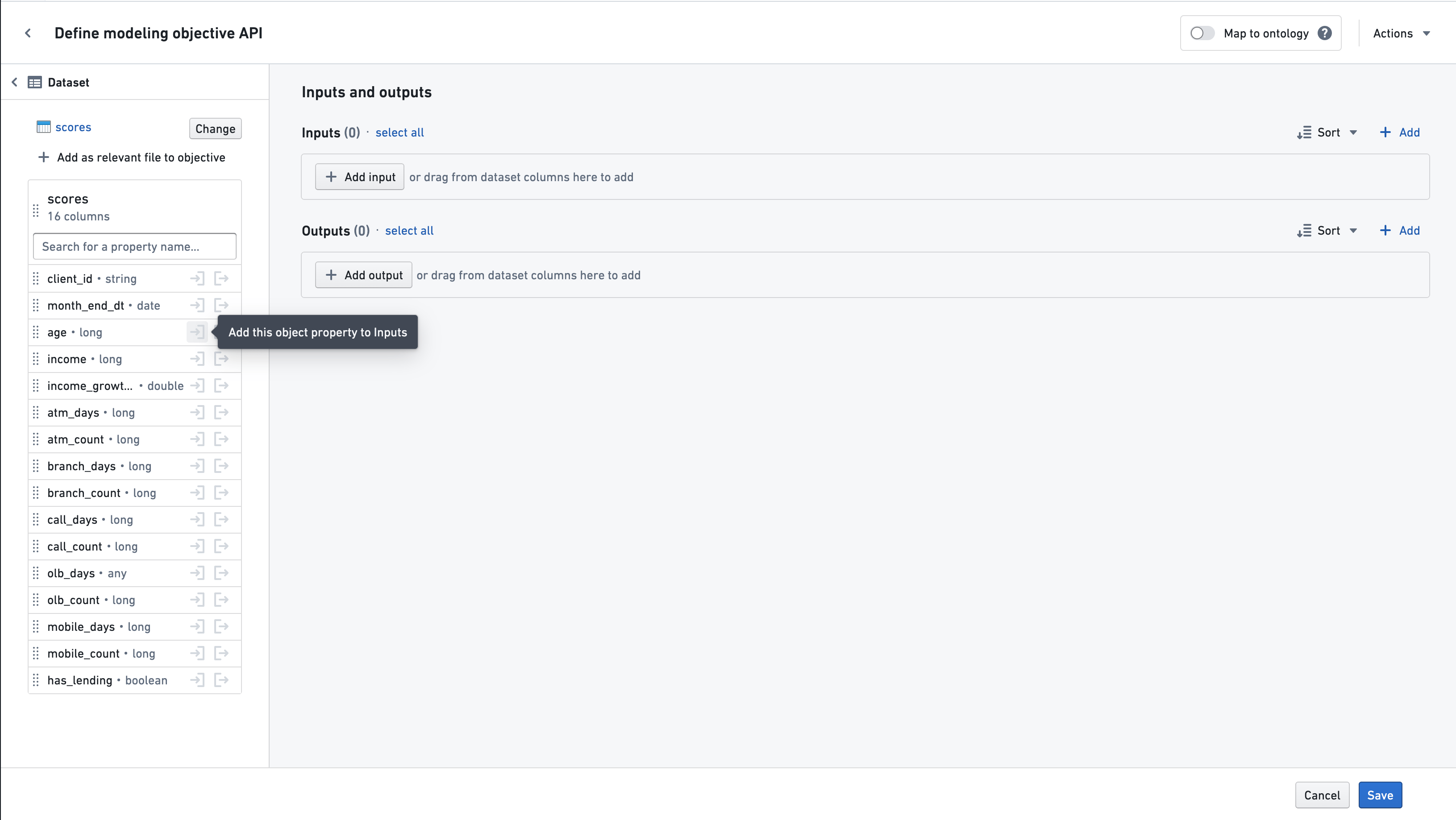 Documentation Modeling objective configuration > Define modeling
