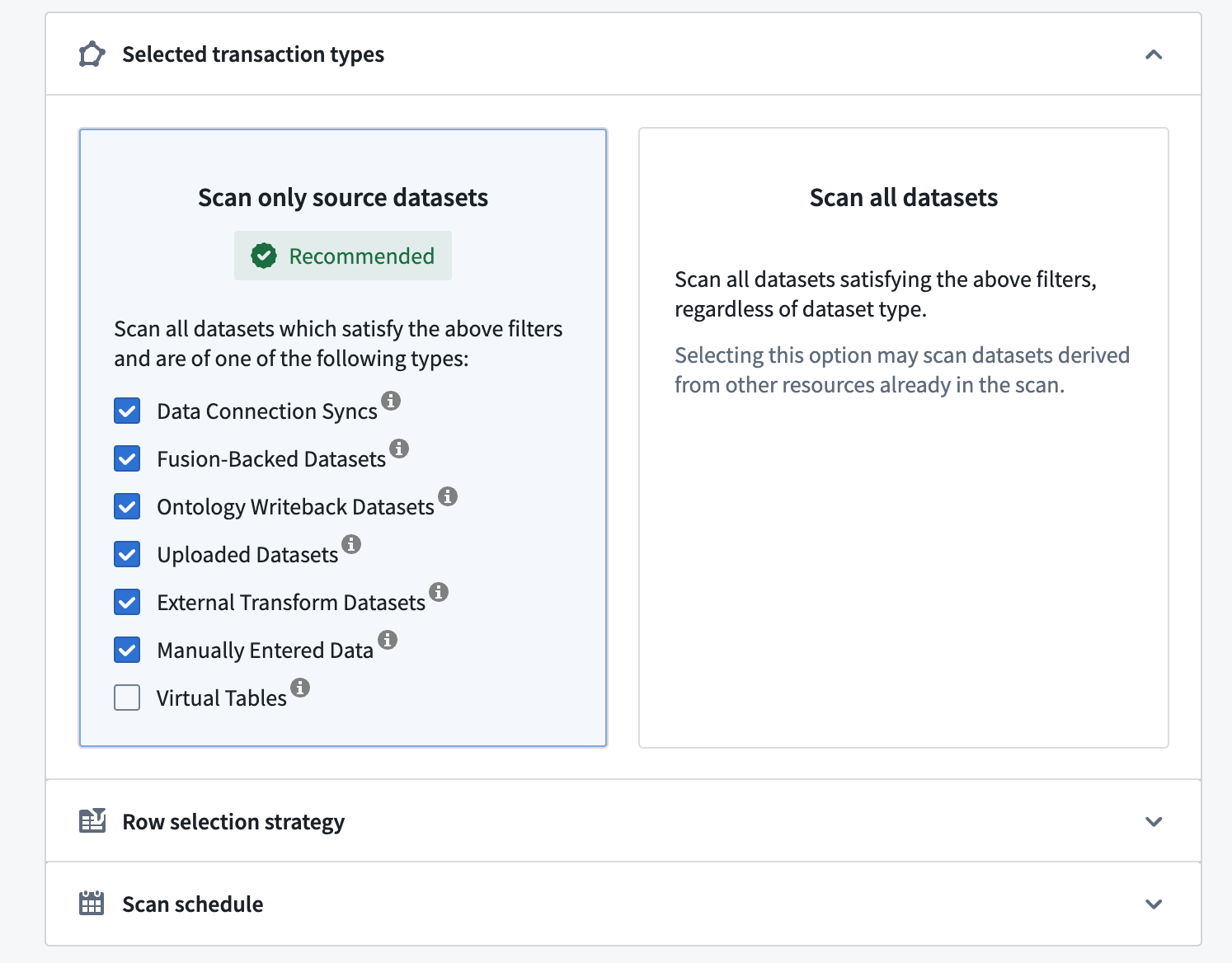 Documentation Sensitive Data Scanner > Create a sensitive data scan