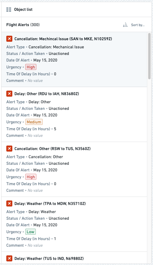 Documentation Core display widgets > Object List