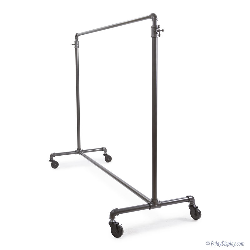 60 Inch Adjustable Single Rail Pipe Clothing Rack Pipe Store Fixtures