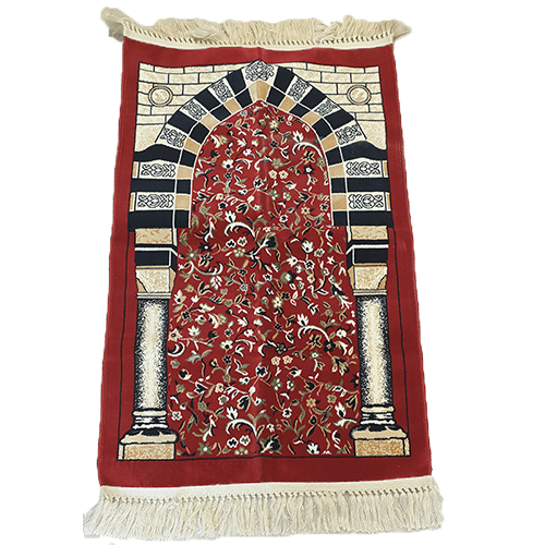 Red Turkish Islamic Design Adult Prayer Mat Palestine Souk