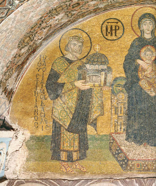 Constantine Justinian Theotokos Christ Mosaic in the Vestibule