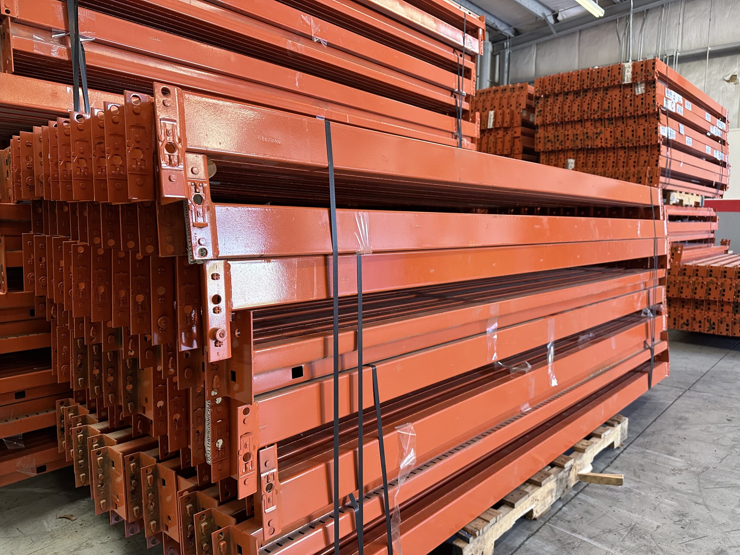 Used Teardrop Beams 8' Long Pallet Rack Beams Pallet Rack World