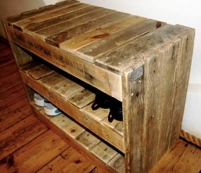 Recycled Pallet Shoe Rack Pallet Ideas