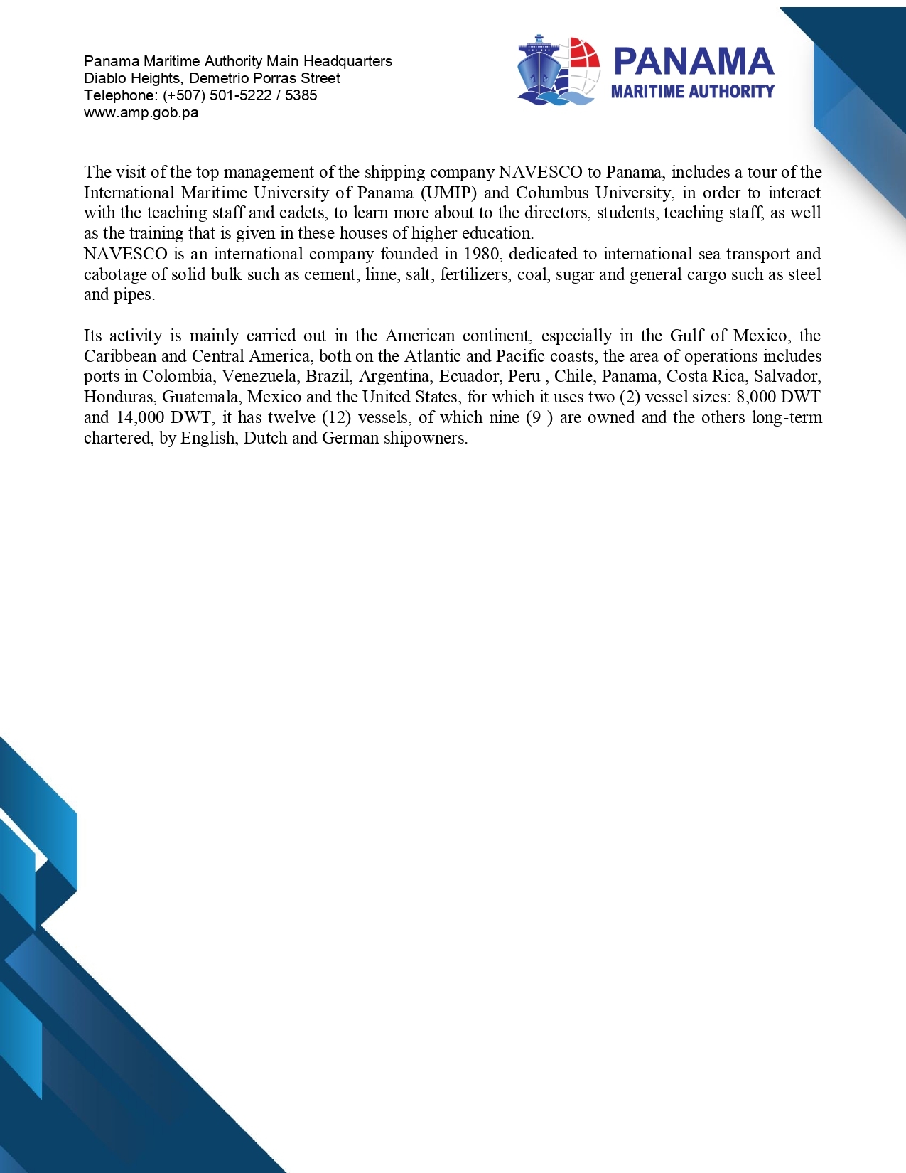 CALL MADE BY THE PMA TO THE PANAMANIAN SEAFARERS CONCLUDES SUCCESFULLY
