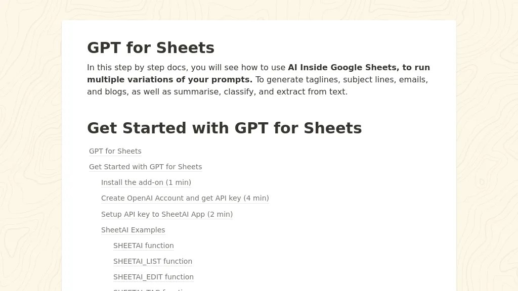 GPT For Sheets Productivity AI Tool Review