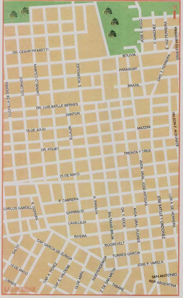 Mapa de Las Piedras, Canelones, Uruguay