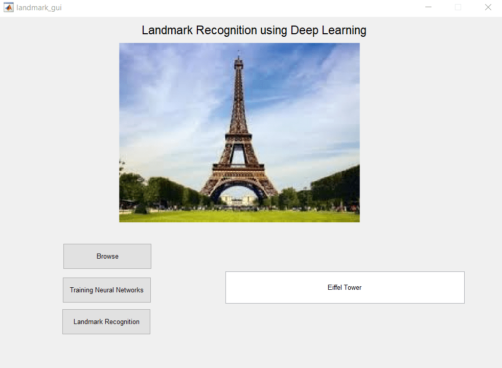 Landmark recognition using Deep Learning Matlab