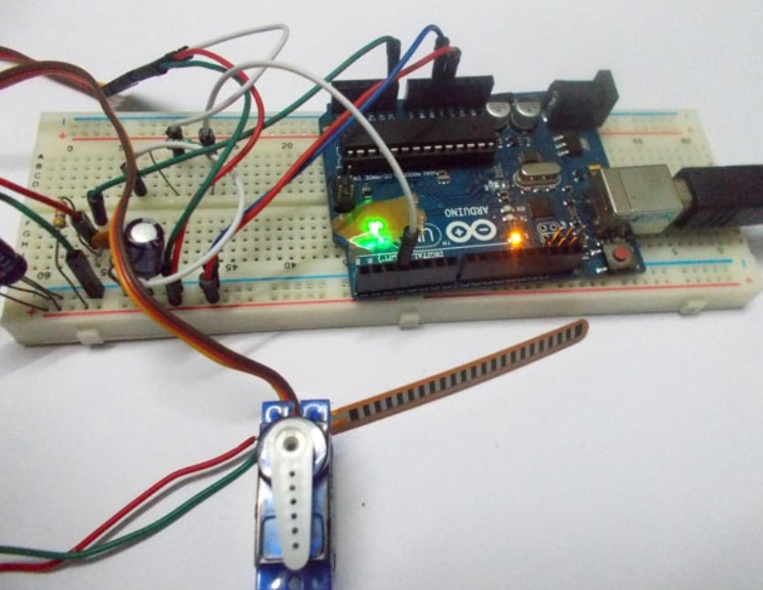 Servo Motor Control by Flex Sensor Arduino Mini Project