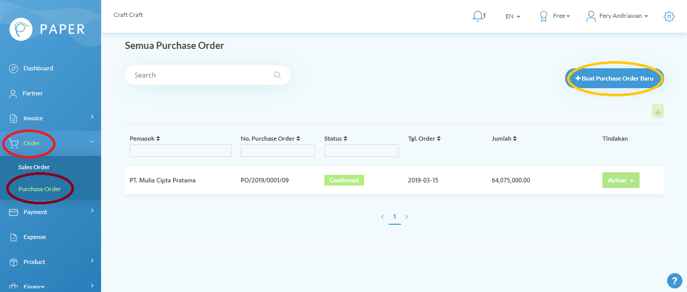 Cara Membuat Purchase Order di Aplikasi (Kirim Via