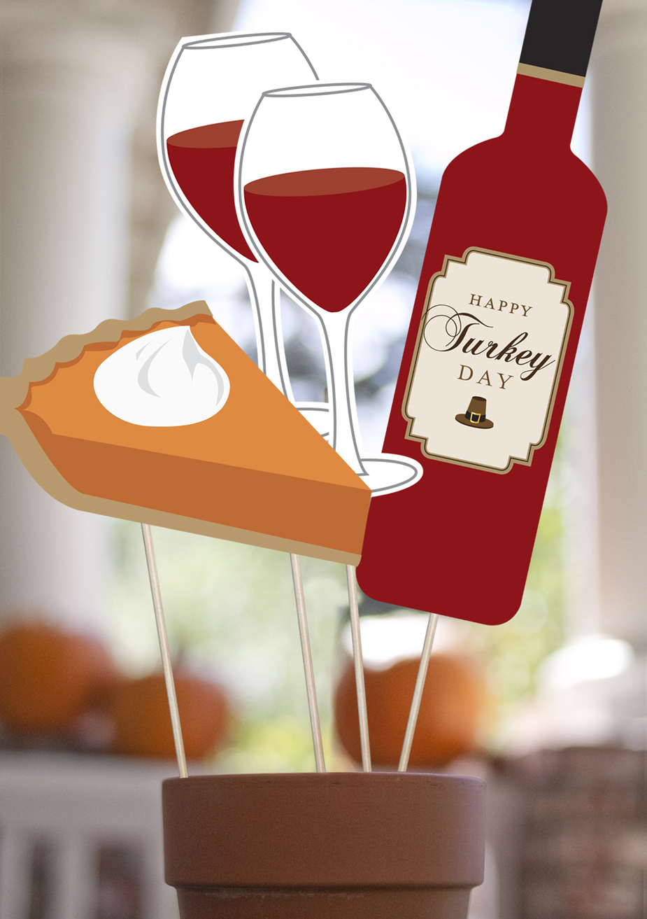 Thanksgiving Printable Photo Booth Props Paper and Cake Paper and Cake