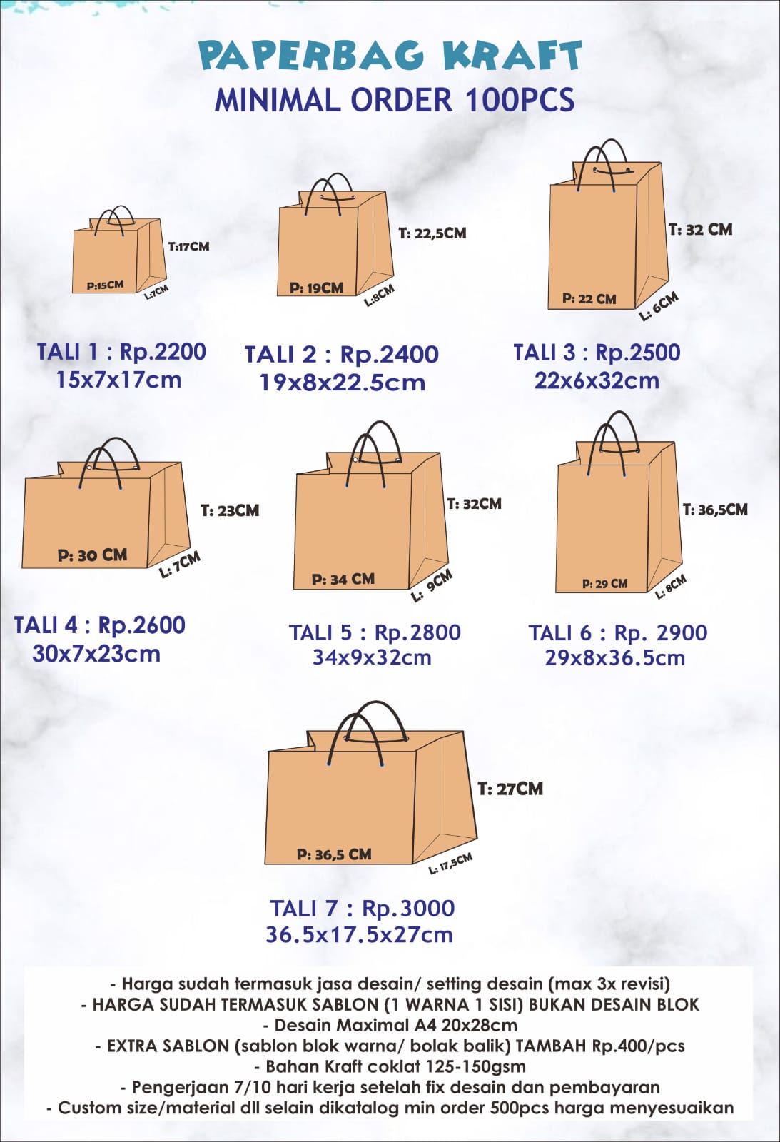 Harga Paper Bag Price List Paper Bag
