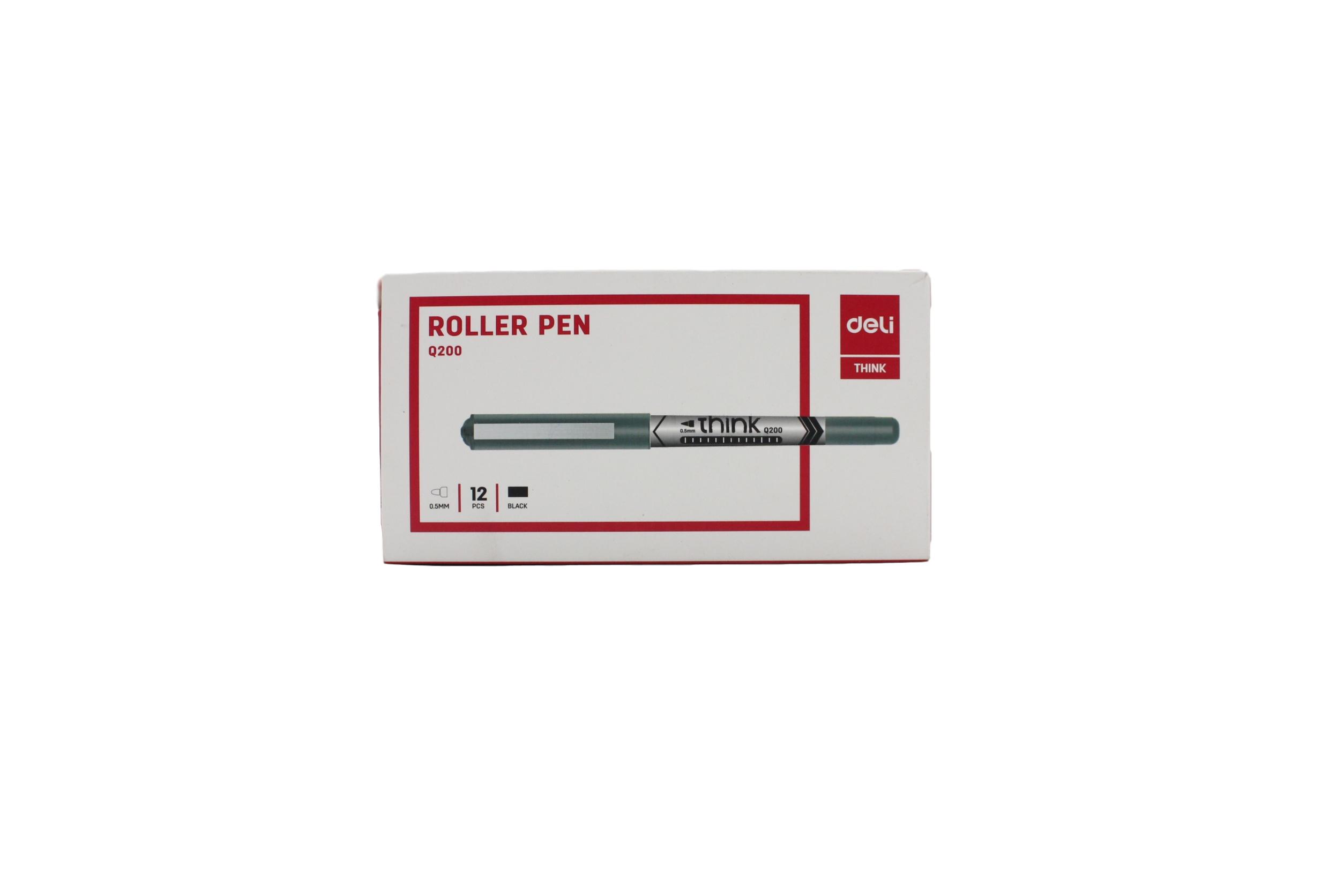 ROLLERBALL PEN BLACK 0.5MM BOX 12 DELI The Paper Co Of Australia