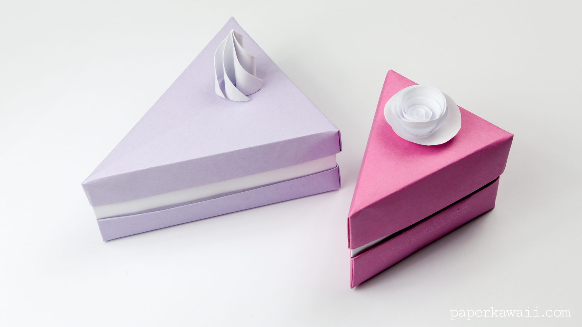 Origami Cake Slice Box Instructions Paper Kawaii