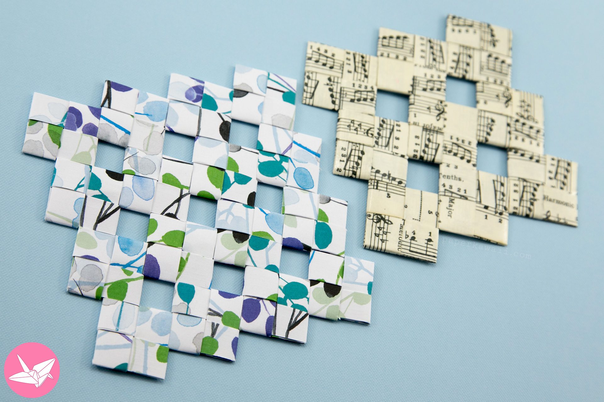 Origami Weaved Mats Tutorial Paper Placemats Paper Kawaii