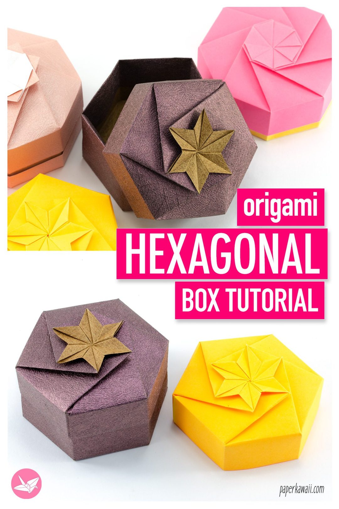 Origami Hexagonal Gift Box Tutorial Paper Kawaii