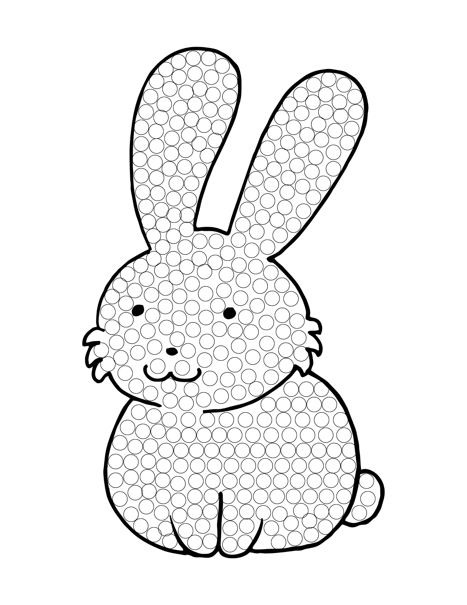 QTip (Dot) Painting Animals Printable Templates