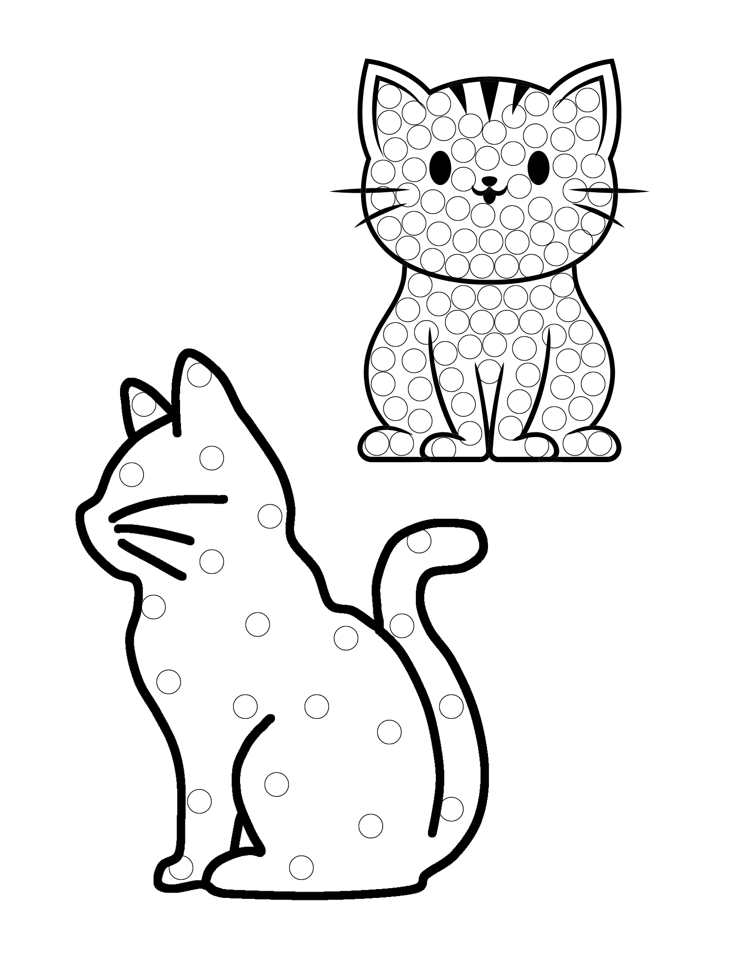 QTip (Dot) Painting Animals Printable Templates