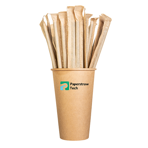 Individually Wrapped Paper Straws with Natural Brown Wrapper
