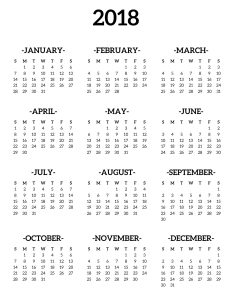 blank calendars to print 2018