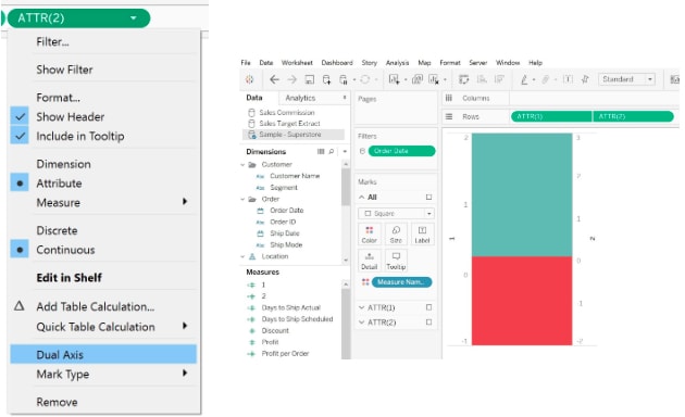 Tableau Creating Dual Layered Color Changing KPI Tiles