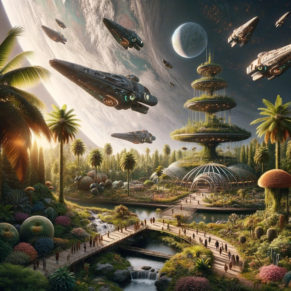AI Art on Paradise Engineering Future Civilization