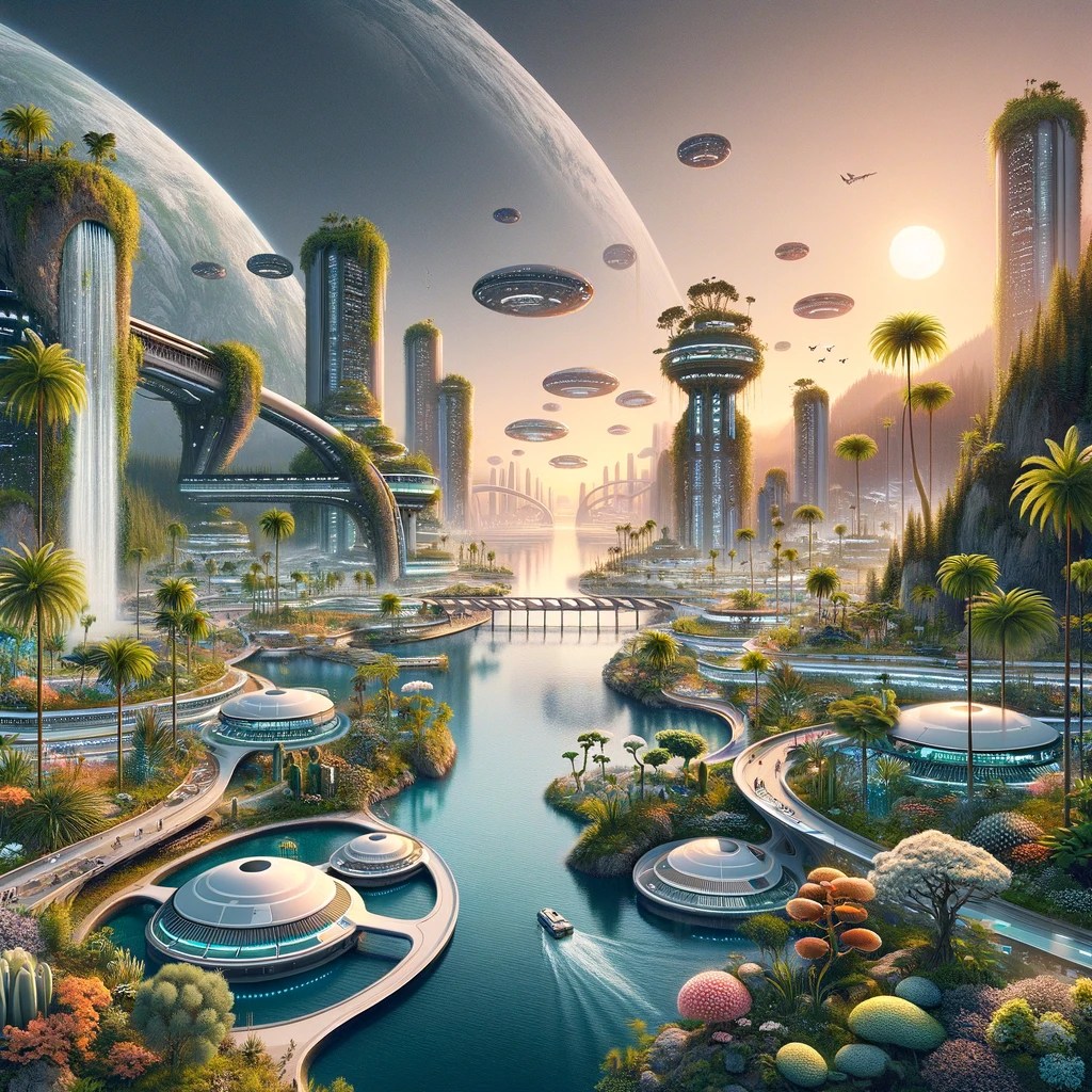 AI Art on Paradise Engineering Future Civilization