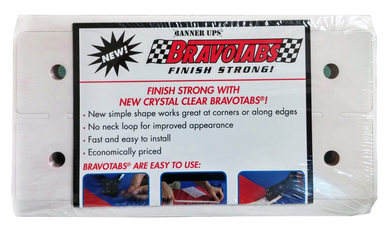 Ditch the Grommets Crystal Clear Banner Ups® BravoTabs for Easy Banner