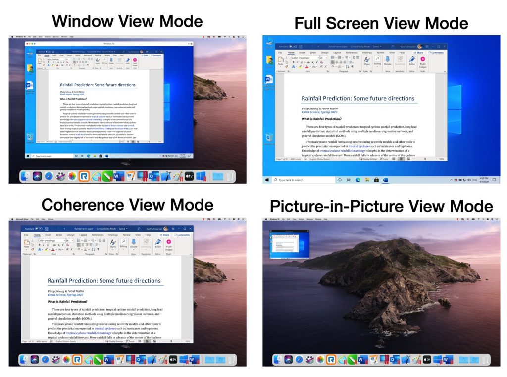 New to Parallels Desktop? Coherence and other view modes reviewed.