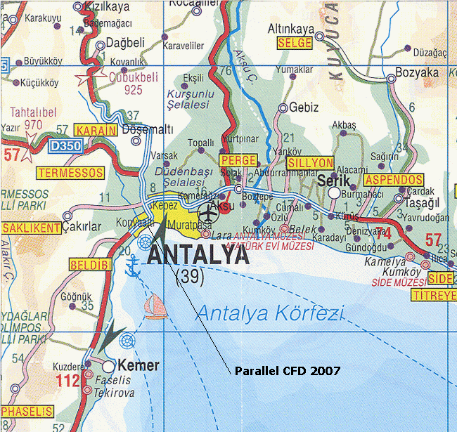 Antalya Google Earth Map Maps/Parallel CFD 2007